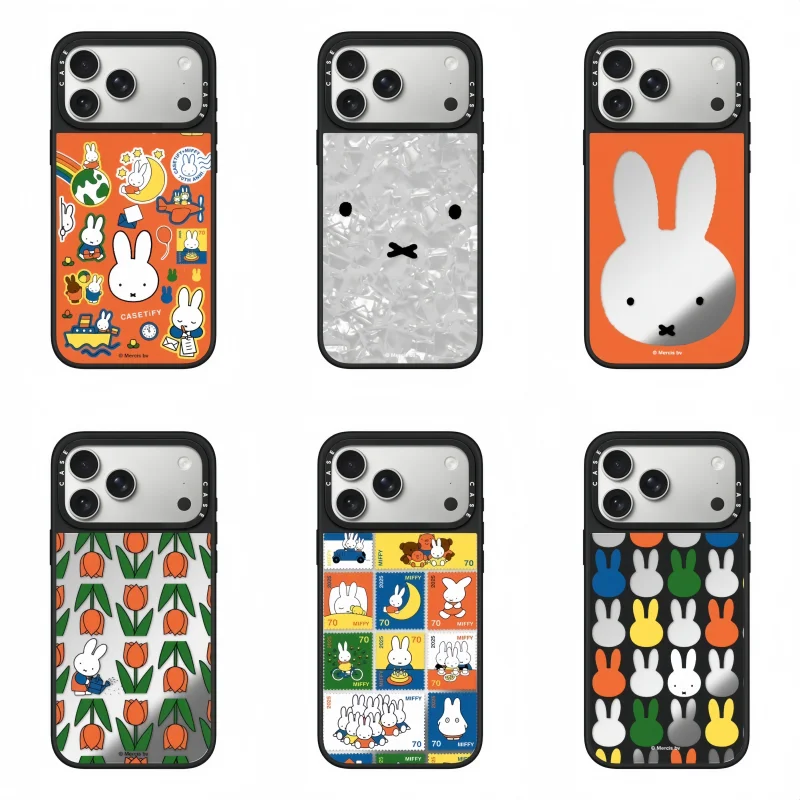 New Miffy Magnetic Phone Case Kawaii Anti-drop Trendy All-wrap Phone Case Suitable for IPhone 13/14/15/16/17 ProMax Case Gift