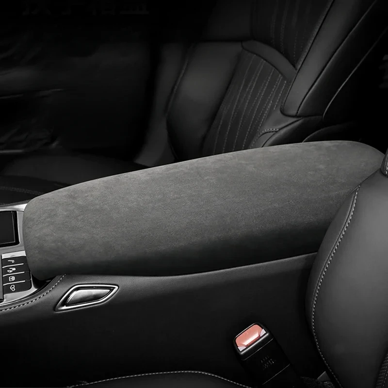 For Lexus LS350 LS430 LS460 LS500 LS500h LS600h Alcan tara Car Armrest Box Lid Protection Cover Panel Modified Decorative Trim