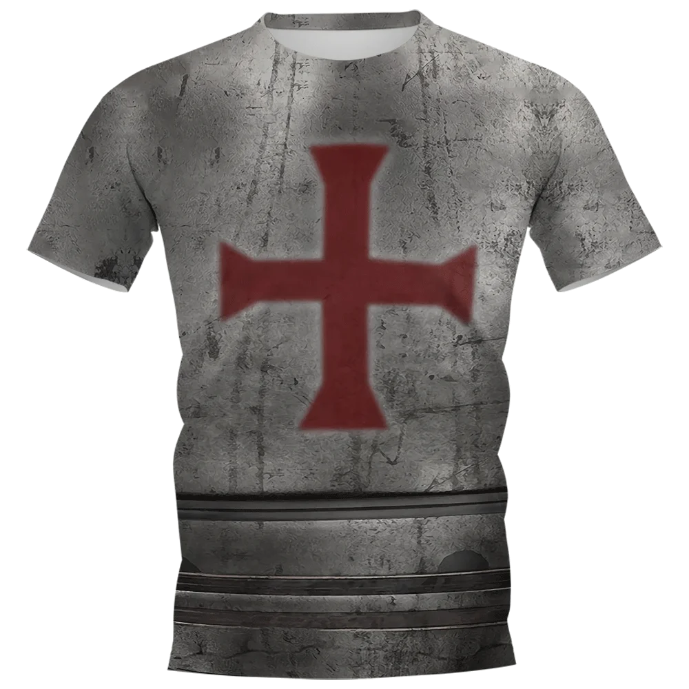 T-shirts Medieval Knight Viking Tattoo Armor 3D Print Summer T Shirt Fashion Kids Casual Boys Girls Round Neck Tees Clothing