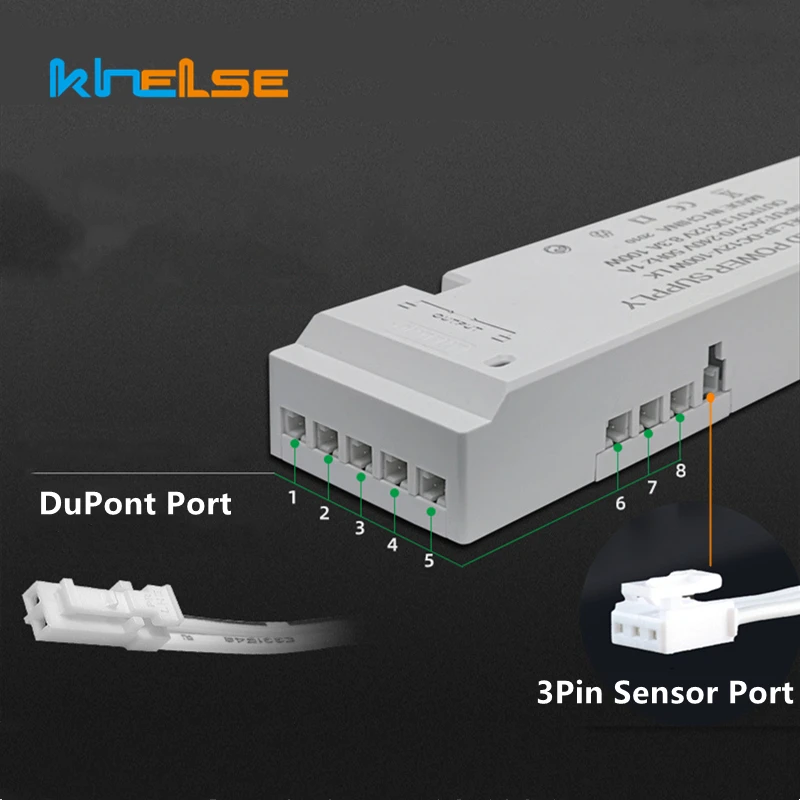 Transformador de iluminación de AC110V-220V a DC12V, controlador de puerto DuPont, Sensor de puerta de mano de 3 pines, fuente de alimentación de