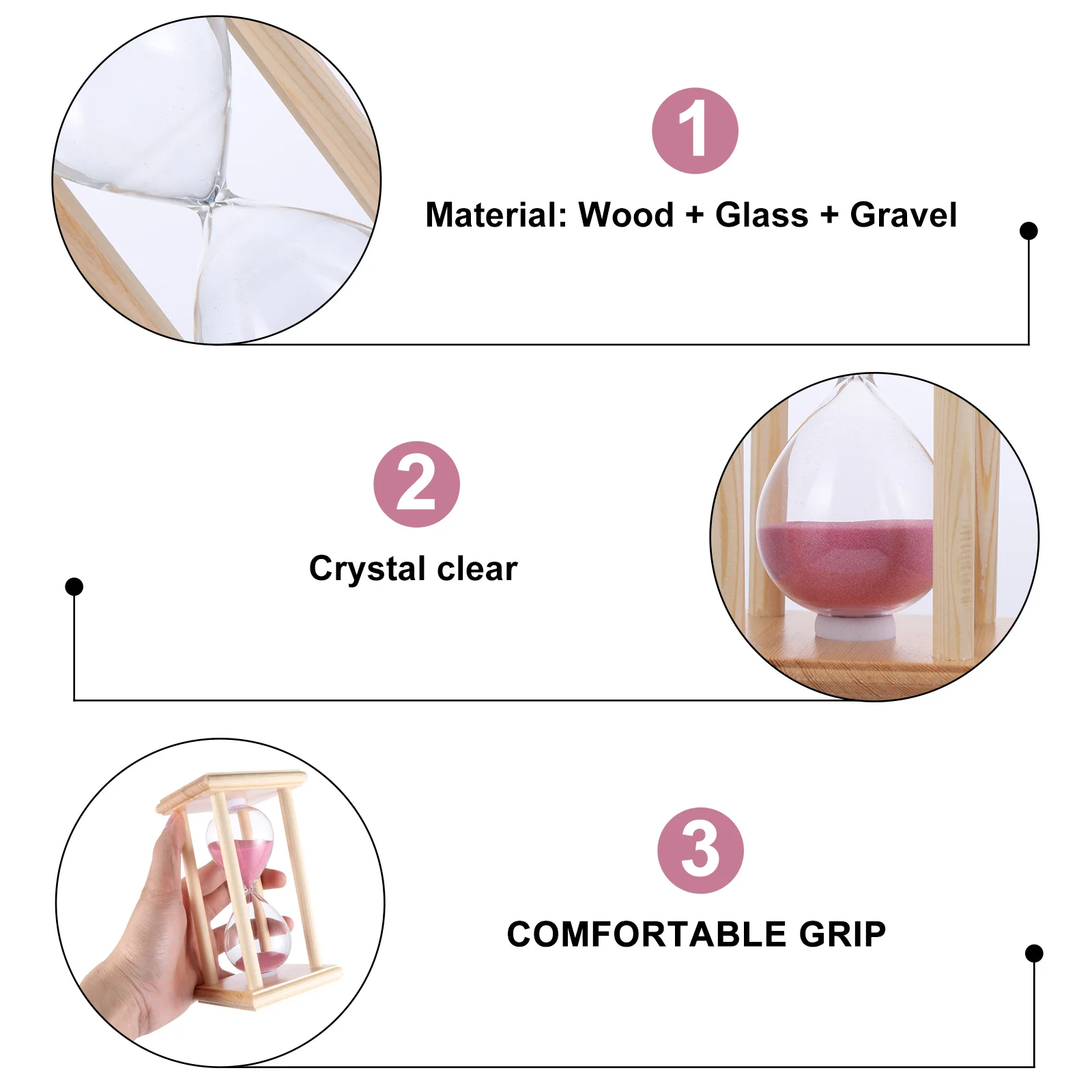 

15 Minutes Wooden Frame Sand Timer Hourglass For Kids Patience Training Desktop Decor Glass Tabletop Timepiece Kitchen Bar Tool