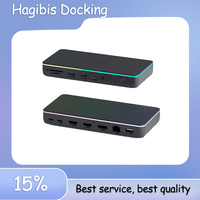 Hagibis Displaylink Docking Station USB C Triple Display 3 Monitors with DP MST Hub 100W PD RJ45 LED for MacBook M1 M2 Windows
