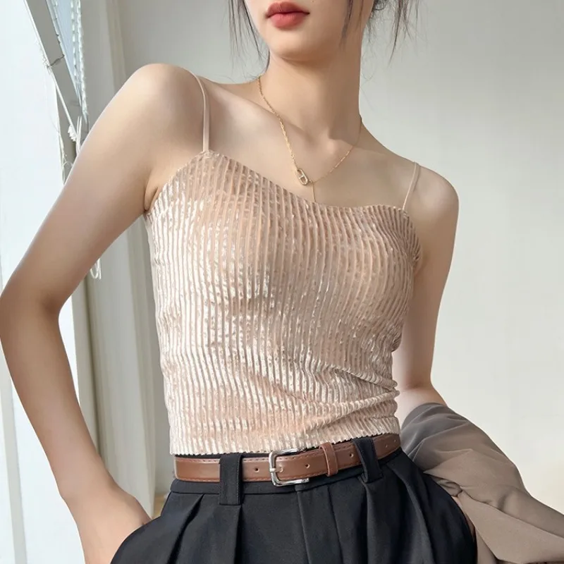 Elegant France Style Coquette Velvet Bandeau Top for Women Built-in Bra Sexy Open Back Crop Top Versatile Wear Alone Layering