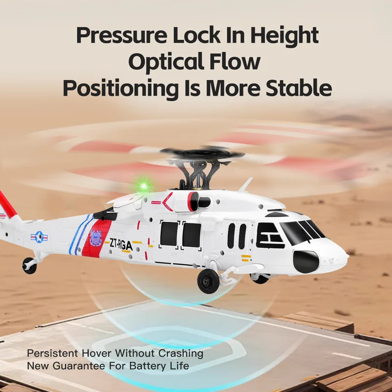 

Black Hawk UH-60L K270 Бесщеточный оптический поток с фиксированной высотой, четырехсторонний четырехпропеллерный вертолет без элеронов, 6-осевой Gyrosco