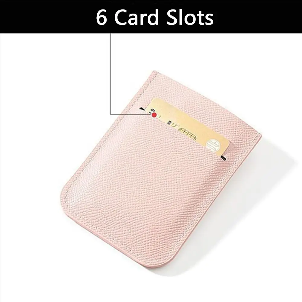 Мини-кошелек из искусственной кожи с 6 карманами для карт, выдвижной кошелек для монет, ламинированный скрытый чехол для визитных карточек для женщин и девочек