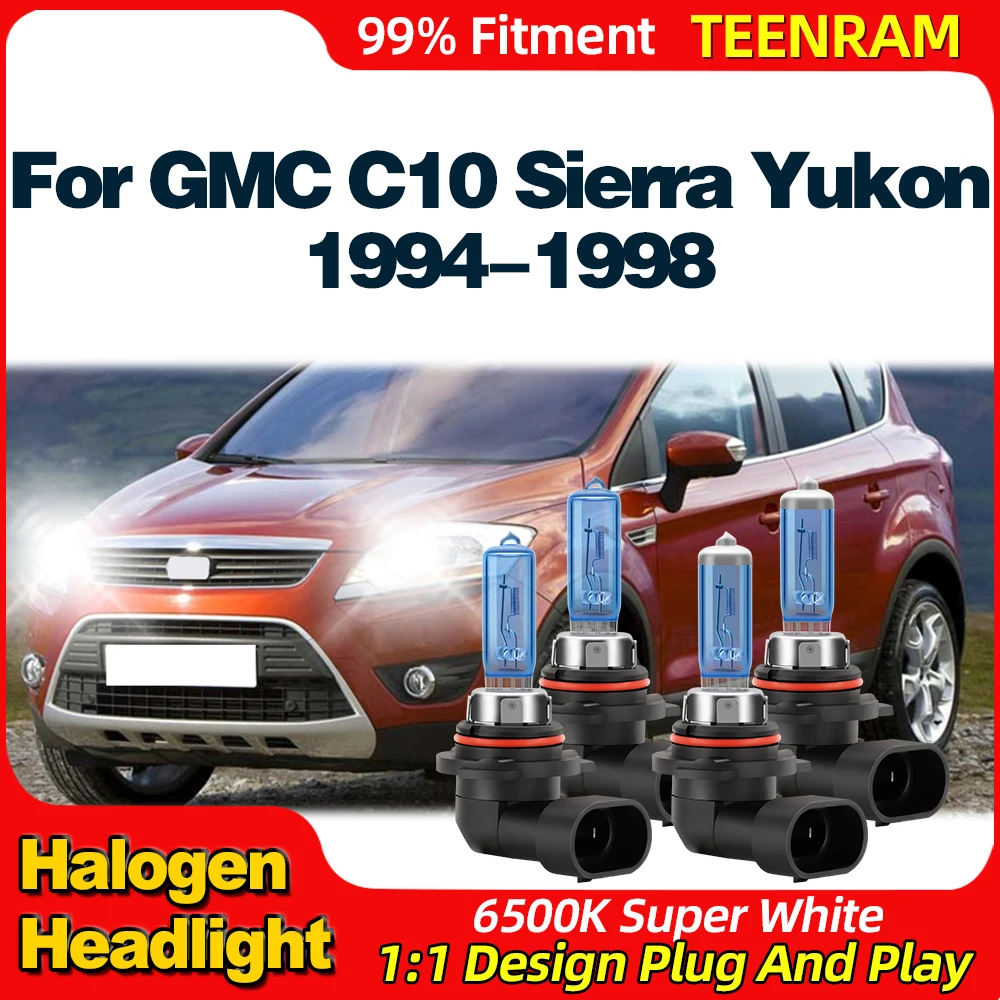 

Super Bright Halogen Headlight Bulbs 200W Car Lights 6500K White Plug And Play For GMC C10 Sierra Yukon 1994 1995 1996 1997 1998