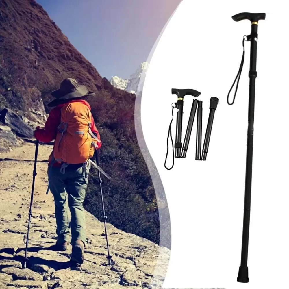 Lightweight Folding Cane, Portable Support Walking Stick, Suitable for Outdoor Hiking and Everyday Support for Seniors