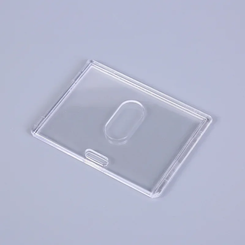 Transparent Acrylic Card Holder ID Card Tag Cover Case Badge Holder Staff Employee's Pass Bus Work Card Sleeve Badge Protector