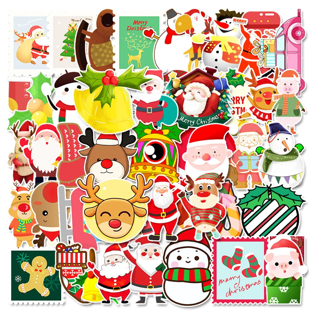 10/30/50 pçs desejos de natal adesivos série criativo santa graffiti capacete portátil bagagem telefone notebook decoração atacado