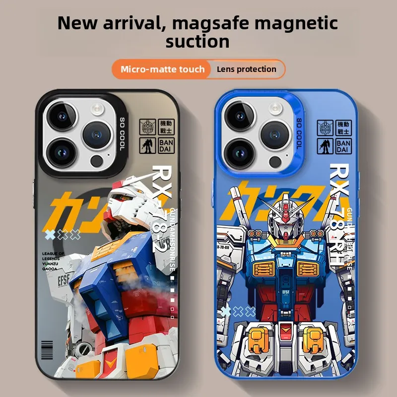 

Mobile Suit Gundam anime peripherals for iPhone 17 16 15 14 13 Pro Max magnetic mobile phone protective case