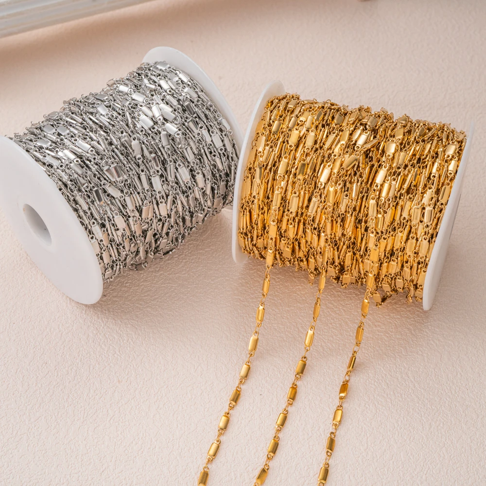0,5 Meter/1 Meter Goldene Edelstahlkette für Schmuckherstellung Rechteckige Gliederkette für Herren Damen Halskette Armband DIY-Zubehör – Detail 6