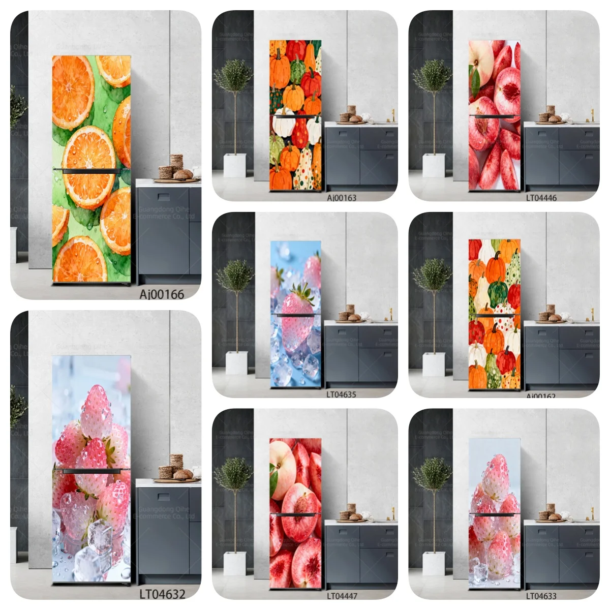

New year decorations 2026 Fridge Stickers Full Door Wrap 3D Wallpaper Customize Home Decoration Door Poster stickers