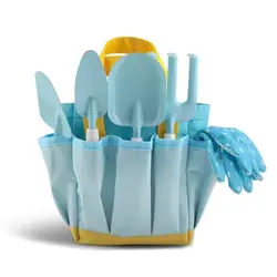 Candy Color Kids Garden Tool Set Sand Playing Rake Shovel Kids Garden Toys Fork Apron Children Planting Tool Kit Boys