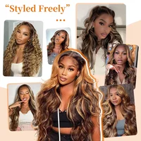 30 40 Inch 16A Highlight Ombre Body Wave Bundles 100% Human Hair Brazilian Pure Human Hair 2 3 4 PCS Colored 4/27 Weave Raw Hair Bundles Extensions For Women 8