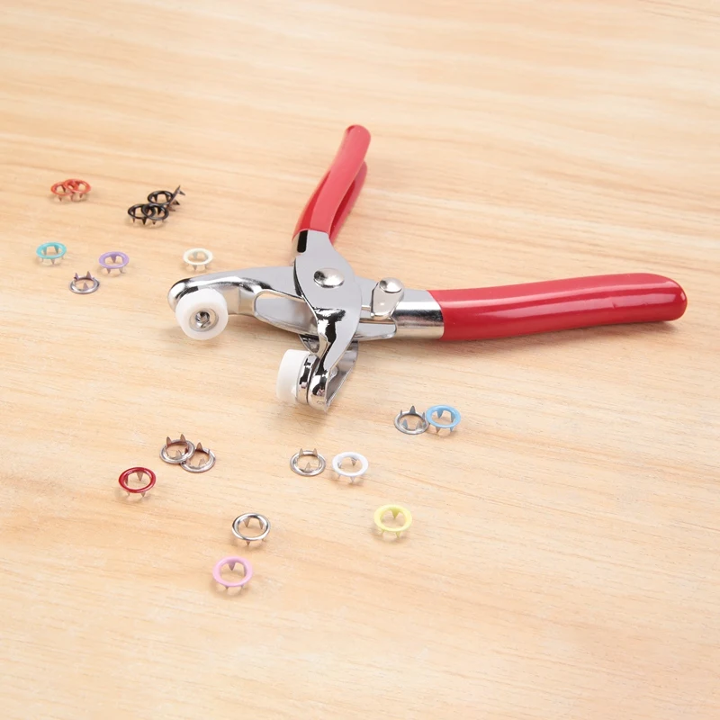 PWS 200 Sets Snap Buttons Rompers Snaps Craft Pliers Tool Prong Buckle Metal Ring Button Snaps Sewing Craft 9.5Mm, 10 Colors