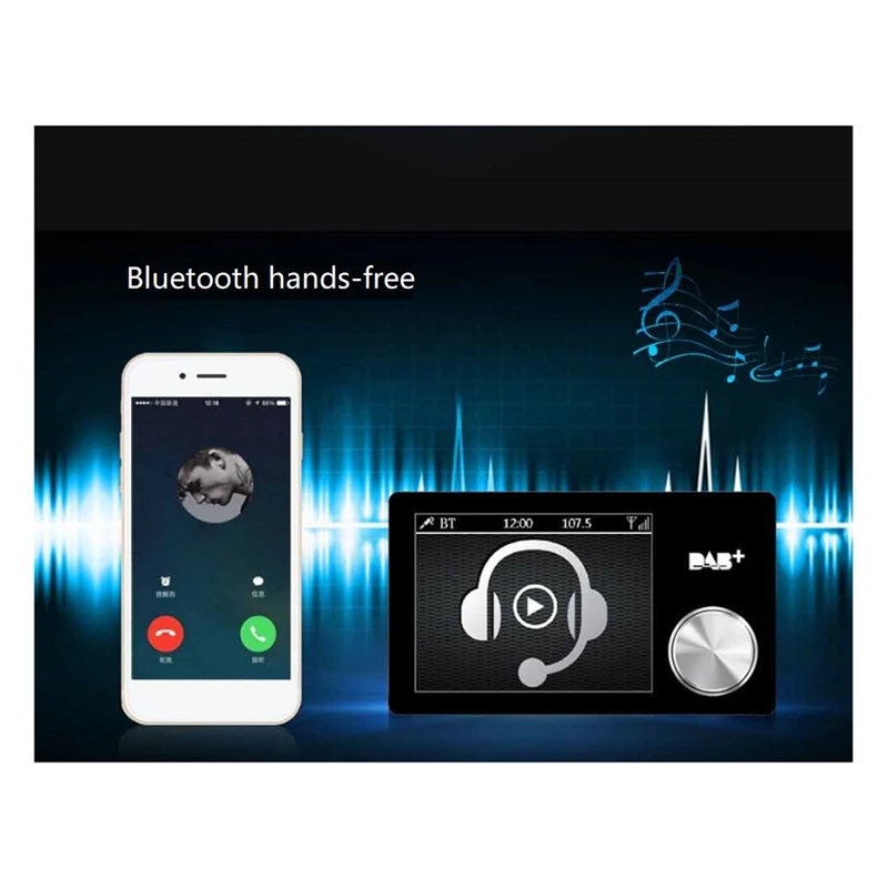 2.8In Color Screen DAB/DAB+ Digital Broadcast Car Radio For European Cars Video Display FM Transmitter MP3 AUX Receiver