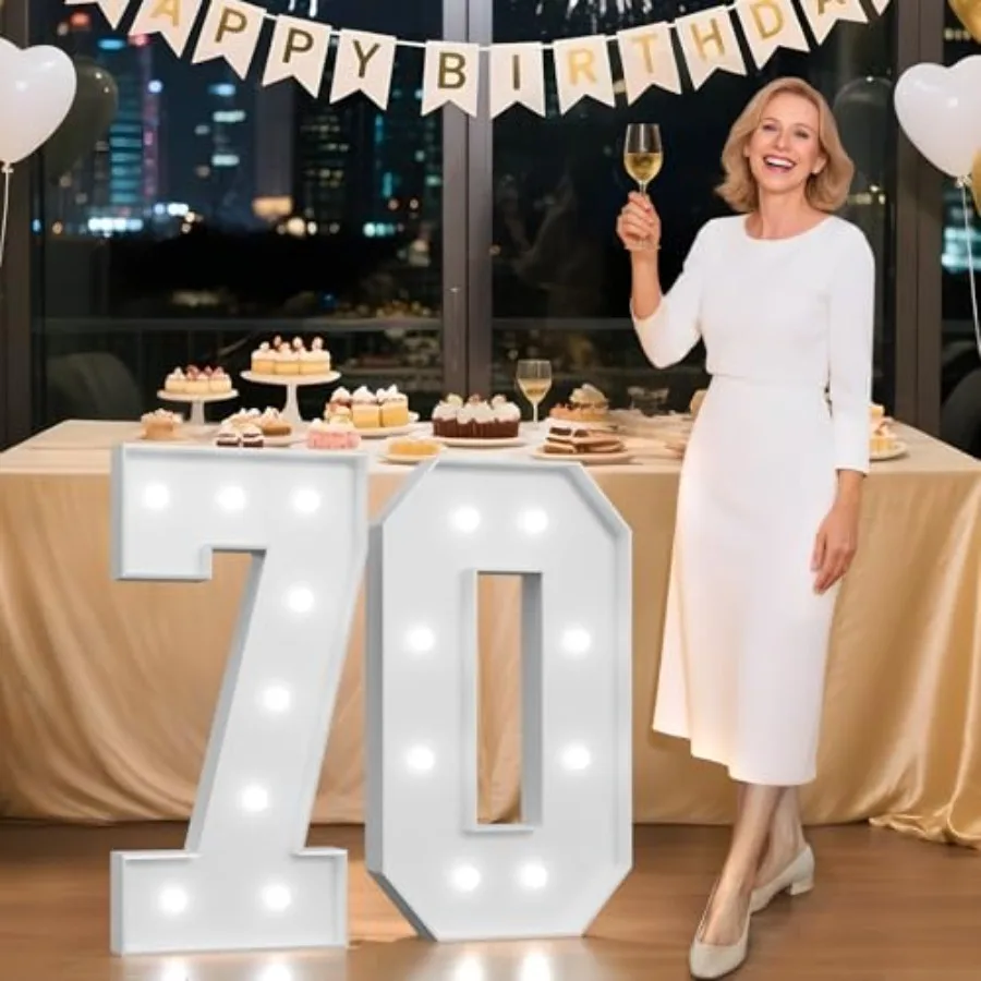 3Feet Marquee s, Light up s for Party, 70th Birthday Decorations for Women Men, Big 70 Sign with Light for Anniversary, Birthda