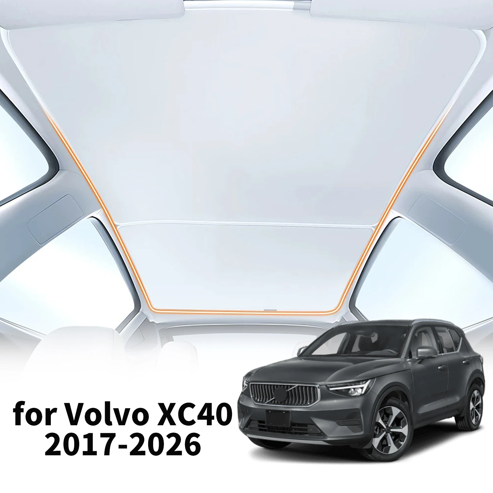 

for Volvo XC40 2017-2026 2019 2023 Sunshade Roof Car Accessories Foldable Glass Roof Skylight Sun Visor Ice Crystal Thickened