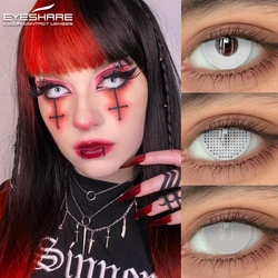 EYESHARE 2pcs Halloween White Contact Lenses Anime Color Cosplay Black Lenses Crazy Red Beauty Makeup Lens multicolored lense