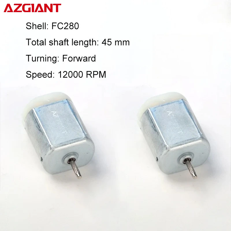 

2PCS FC280 DC Motor 12000 RPM 45mm DIY Repair Engine For Car Replacement Power OEM Accesseries Forward Rotation Toy High Quality
