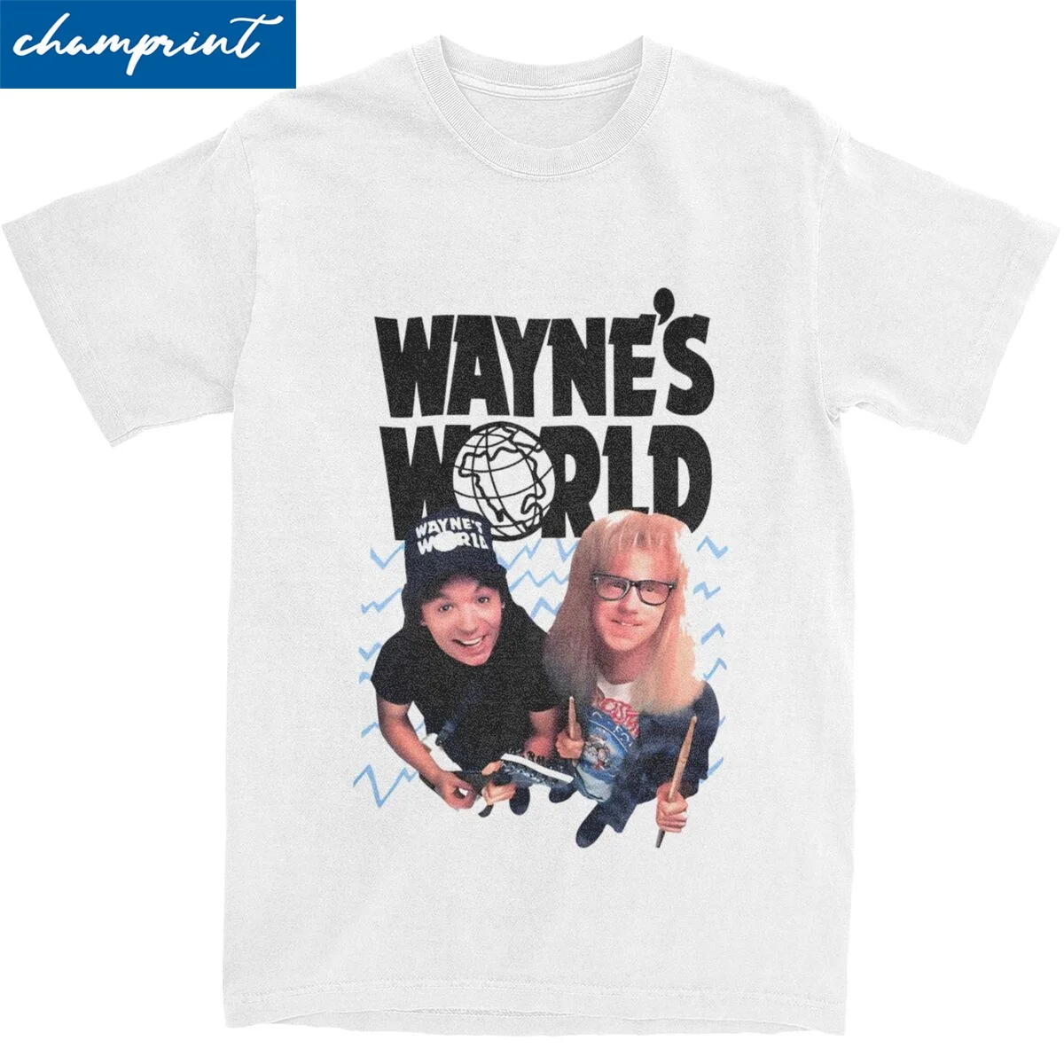 Men Women 90s Wayne's World Party Time Excellent T Shirt Pure Cotton Clothing Vintage Short Sleeve Crew Neck Printed T-Shirt