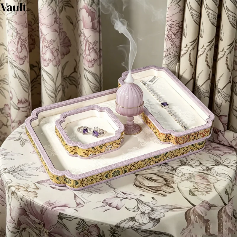 

Silk Vintage Jewelry Display Tray – Antique Style Storage for Bracelets, Jade, Agate, and Necklaces