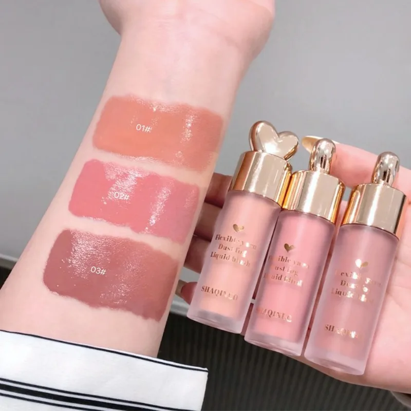 Flüssiges Gesicht Rouge matt natürliche Pfirsich Wange Tönung glatte Wange Auge Lippen Mousse erröten Text marker Stick dauerhafte Kontur Make-up