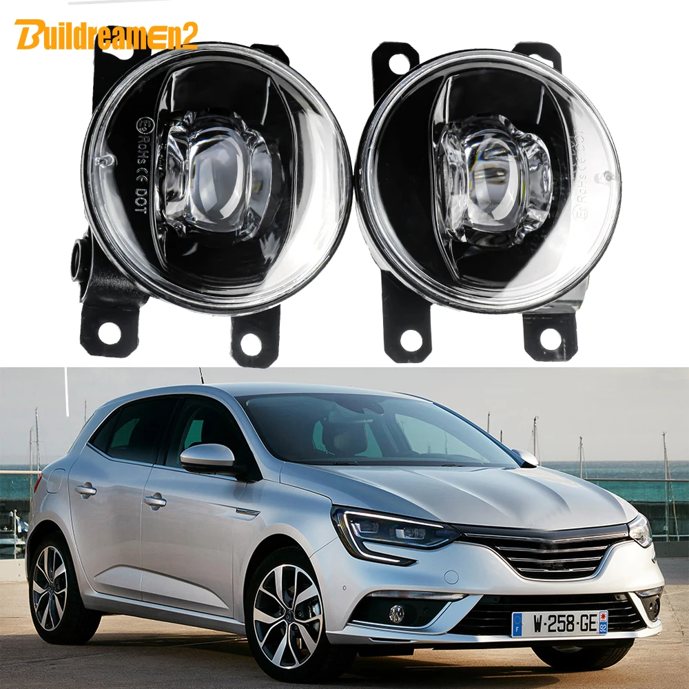 2 X Fog Light Assembly DRL H11 Adjustable Car LED Lens Fog Lamp 30W For Renault Megane II III IV 2003-2020 (Not Fit GT RS Model)