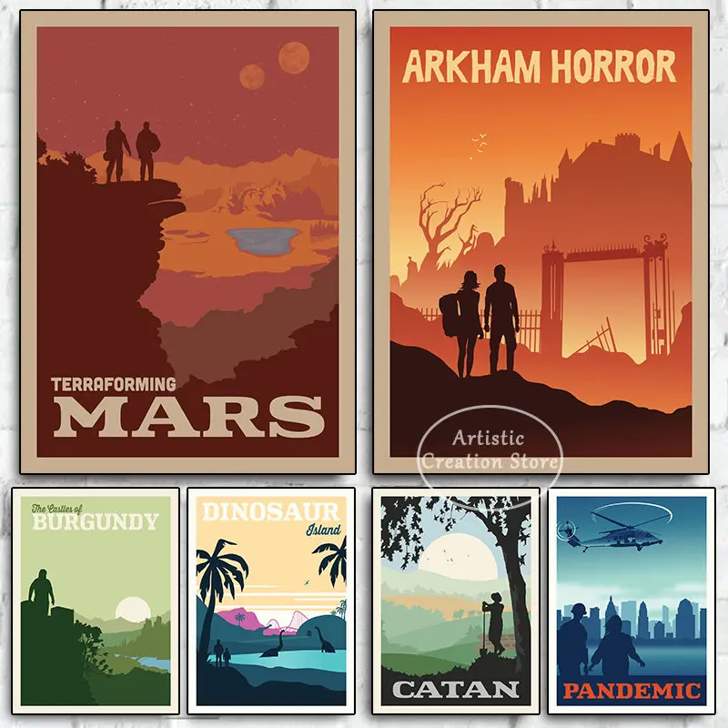 Minimalist BoardGames Poster Terraforming Mars Video Game Canvas and HD Painting Wall Art Pictures Bedroom Game Room Home Decor