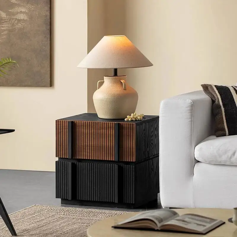 طاولة تخزين حديثة بجانب السرير، تصميم إيطالي بسيط لتوفير المساحة، طاولة منضدة عتيقة، أثاث منزلي بسيط من Cajonera ﻿