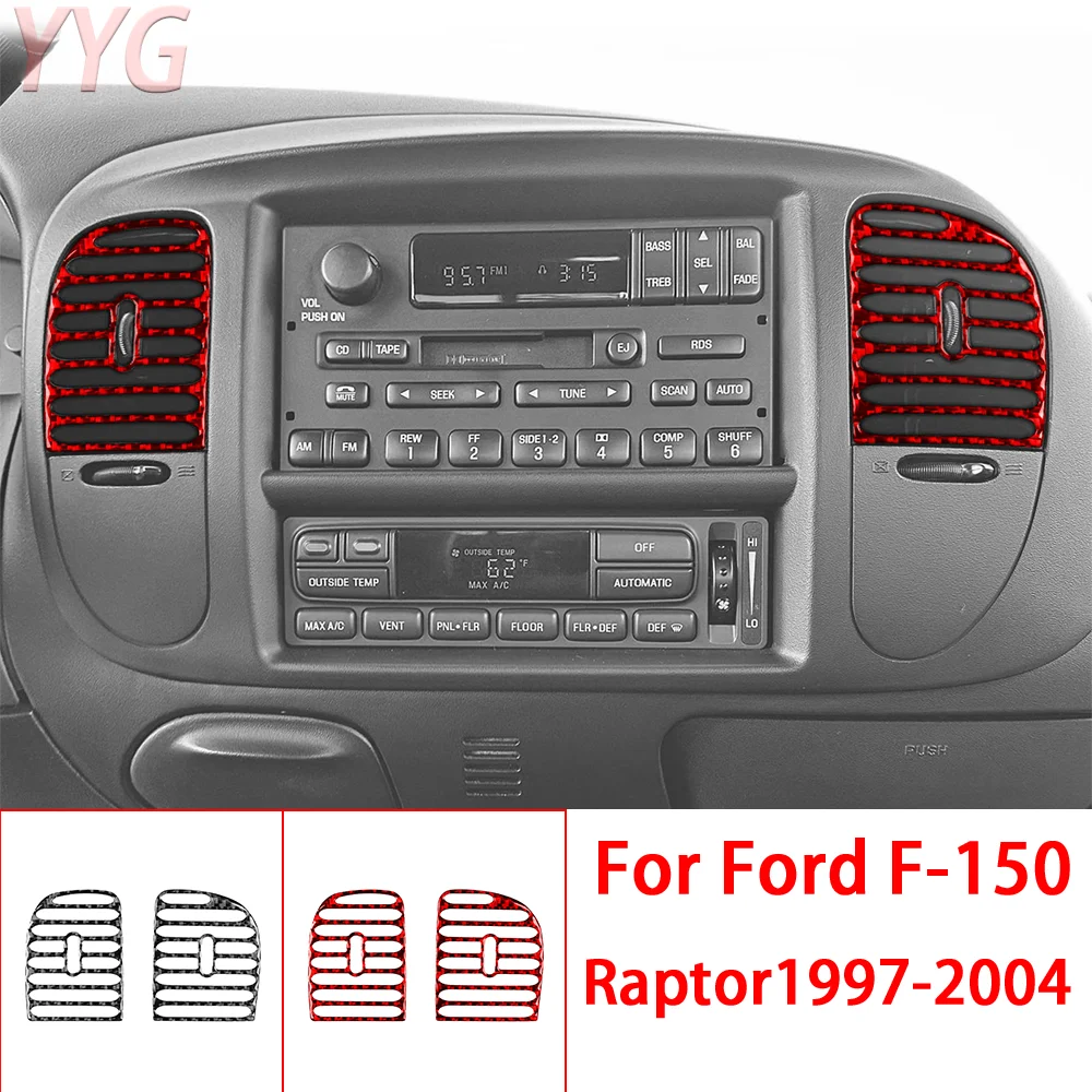 For Ford F-150 Raptor 1997-2004 Central Air Conditioning Vent Panel Frame Cover Carbon Fiber Car Interior Accessory Stickers