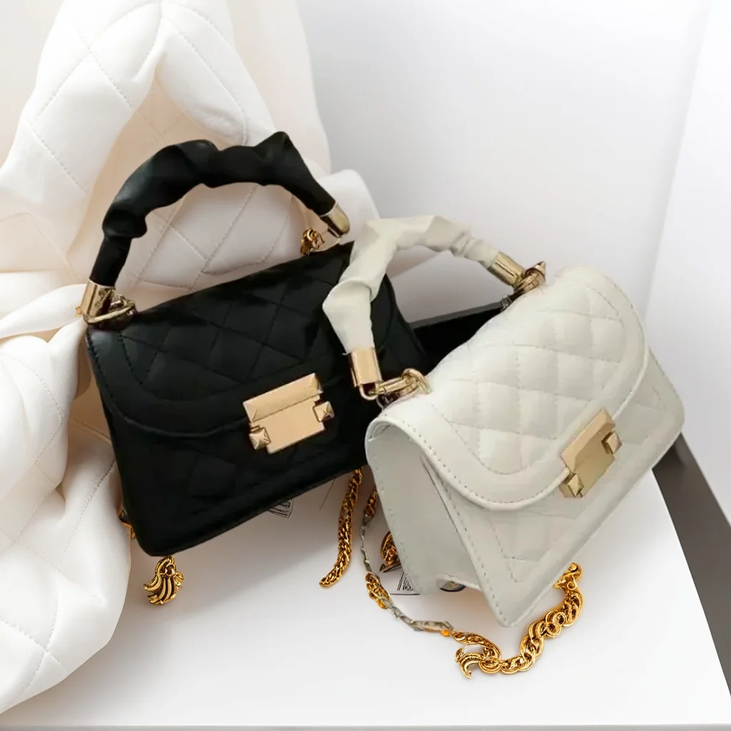 

Женская сумка через плечо из искусственной кожи - 2024, модная ромбовидная сумка через плечо с ремешком-цепочкой