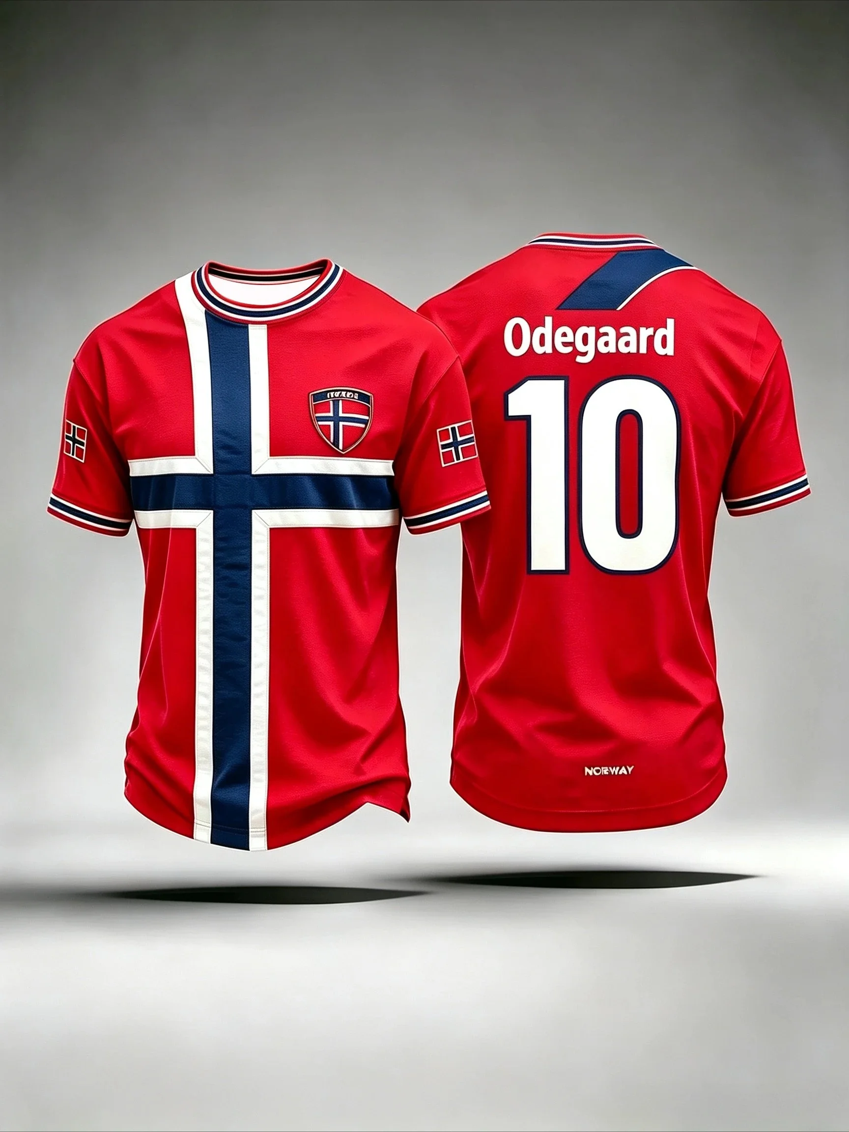 New Norway Flag Soccer Jersey Men Short Sleeve Football Shirt National Flag Print Sports Training Uniform Unisex Fans Casual Top