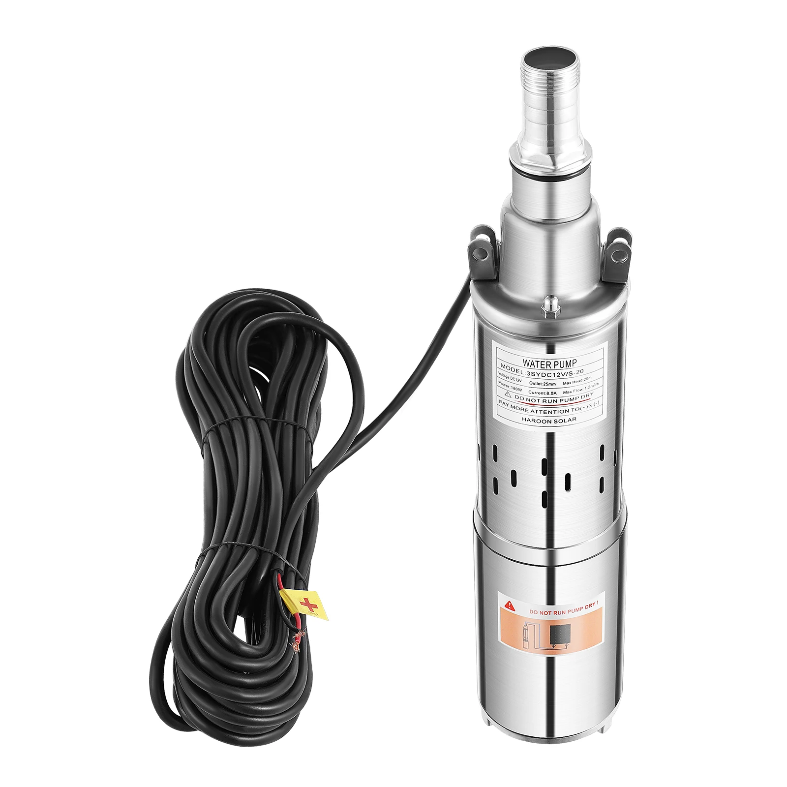 Pompe à eau SubSN haute pression 180W, en acier inoxydable, pour puits profond, énergie solaire