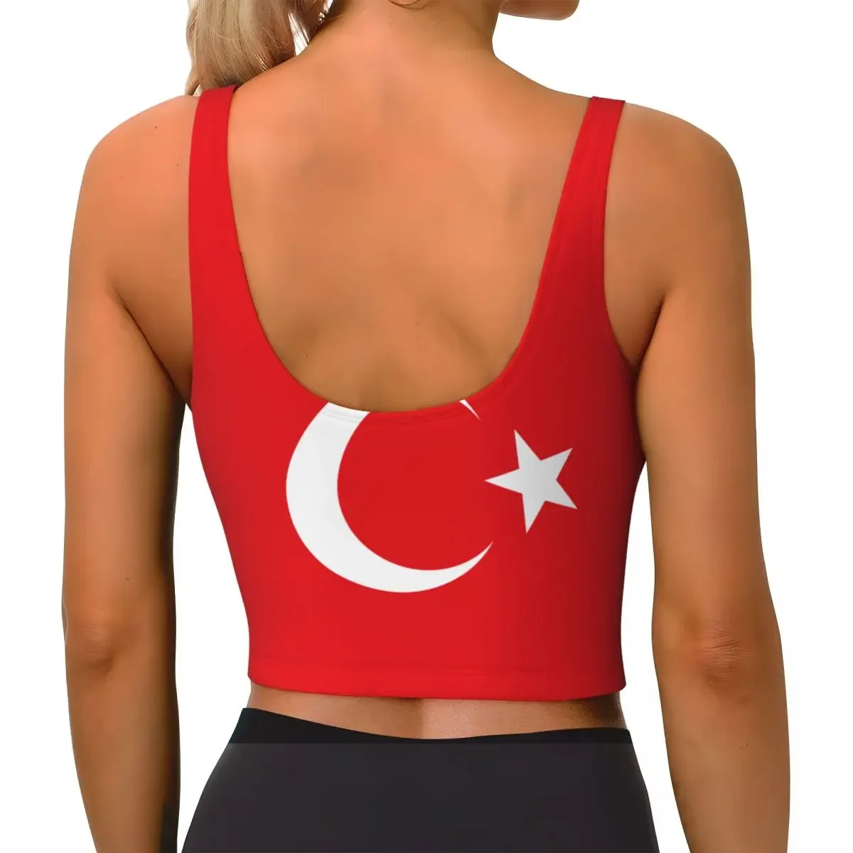 تركيا العلم الأساسية القمم المرأة السامبا مثير الخامس الرقبة اليوغا اللياقة البدنية القمم الرياضية