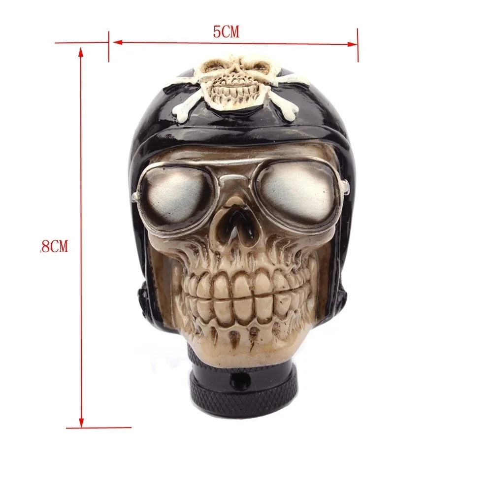 Black Pirate Skull Manual Automatic Gear Shift Knobs Car Styling Manual For Kia Nissan Gear Shifter Universal Palanca De Cambios