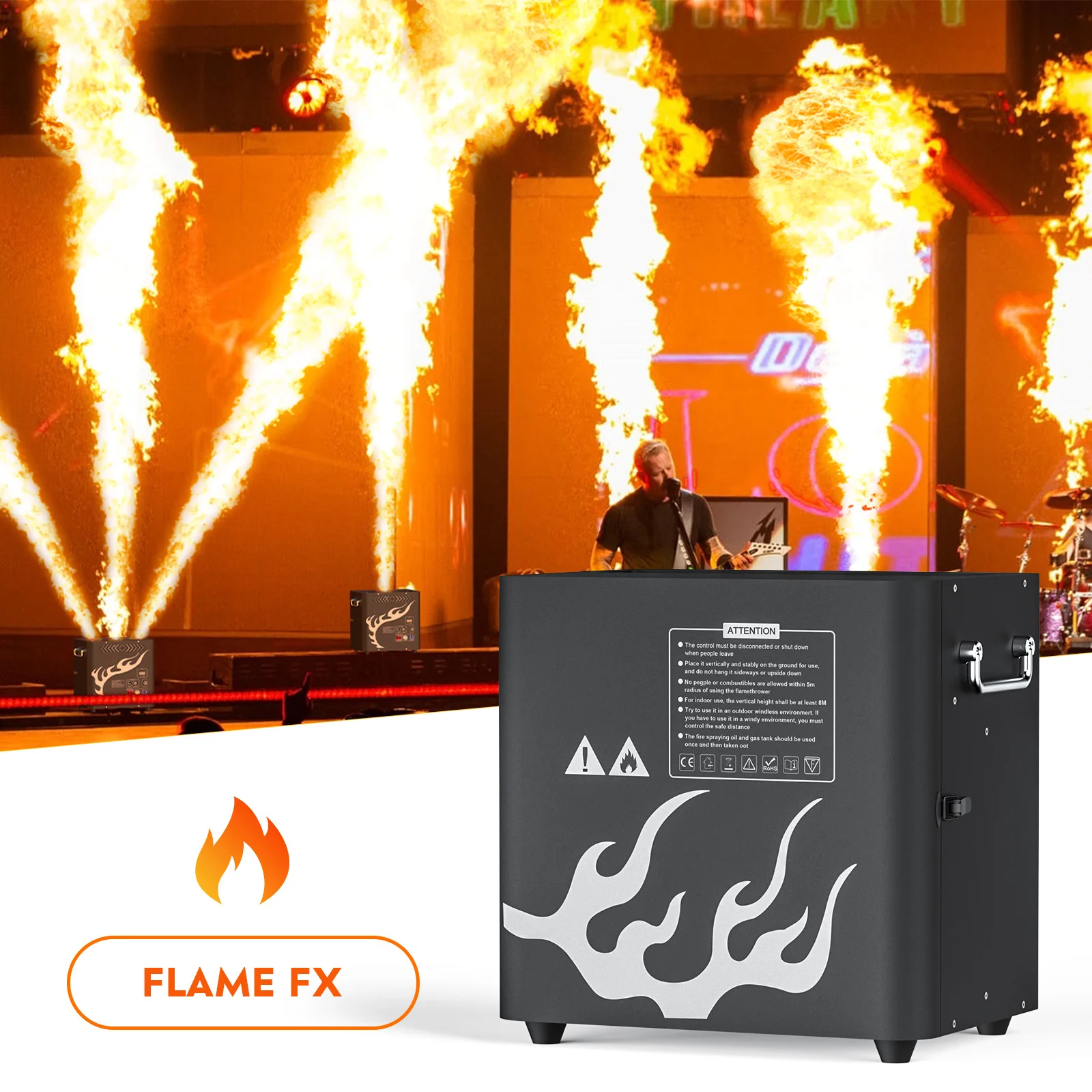 

U`King Fire Effect Three Heads Fire Thrower Outdoor Dmx Stage Special Machine for Dj Circus Concert Events Flame Machine