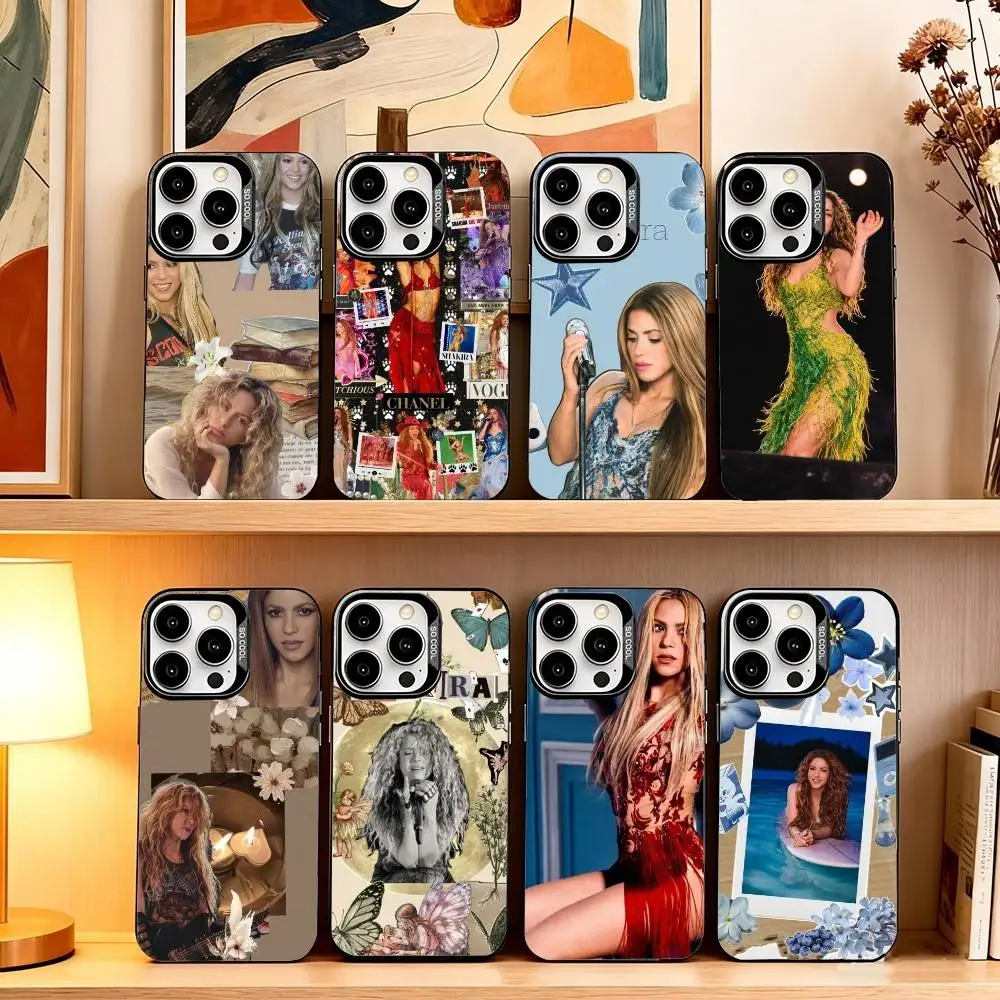 Latin music queen S-Shakira  Phone Case For iPhone 17,16,15,14,13,12,11 Plus,Pro Max,XS,Colorful Silver Phone case Funda Cover