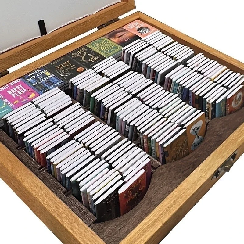 50pcs Mini Books Set Fake Small Book Dollhouse Miniature 1:12 Bookshelf With Realistic Scene