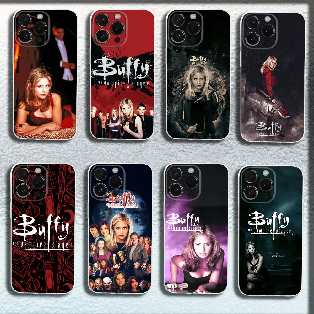 

B-Buffy the Vampire Slayer Phone Case For iPhone 16,15,14,13,12,11 Plus,Pro,Max,XR,XS,X,Plus,SE,Mini Transparent Soft Cover