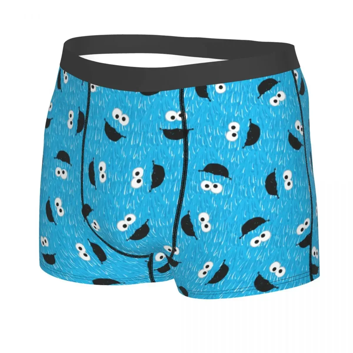 Male Cool Cartoon Sesame Streets Underwear Cookie Boxer Briefs Soft Shorts Panties Underpants