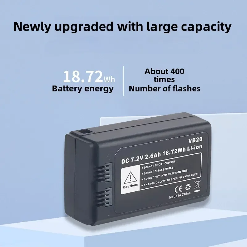 بطارية بديلة VB26 لبطارية فلاش Godox V1 AD100PRO V860III V850III 18.72Wh 7.2 فولت 2600 مللي أمبير في الساعة #6
