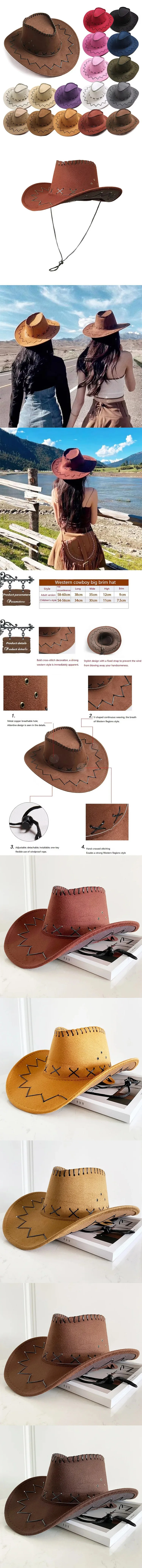 Braut Cowboyhut Chapeau Cowgirl Hut Cowboy Zubehör Cowboyhut Frau NZM02 – Detail 1