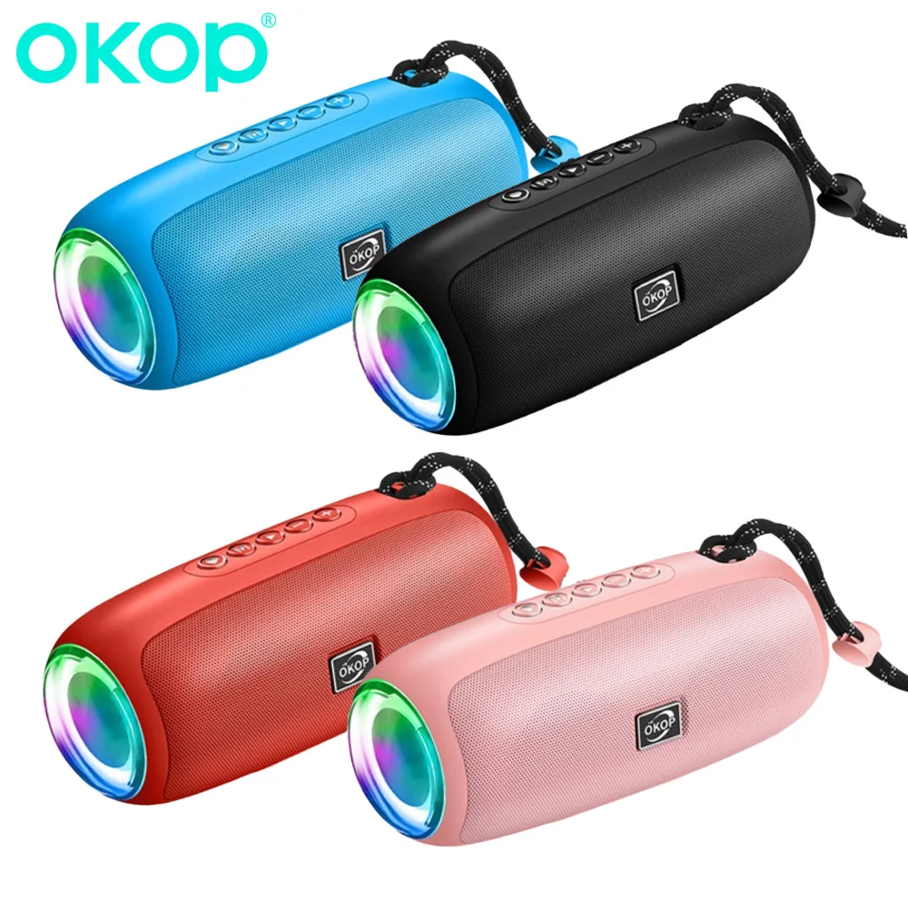 

OKOP Outdoor Portable Wireless Compatible Speaker with Light Music Player Supports USB/TF Call Function, Camping Music Party som