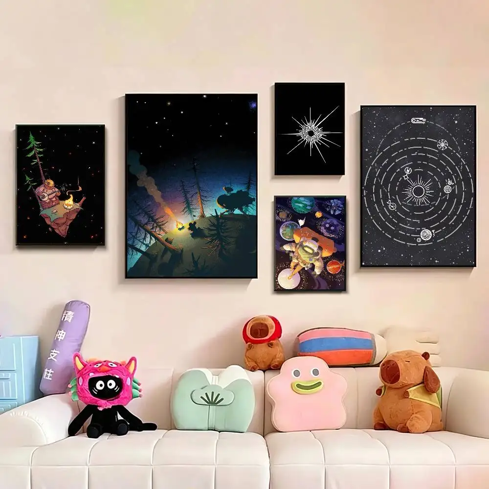 

GAME O-Outer W-Wilds Poster Waterproof Wall Art Sticker For Bar Living Room Vintage Decor