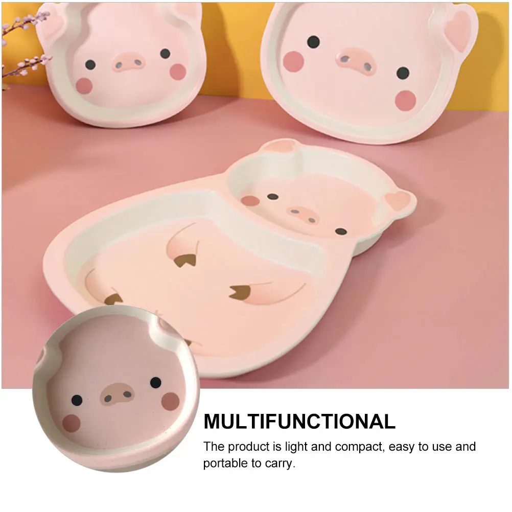 

Dinner Plate Resin Cute Pig Shape Lightweight Durable Feeding Tool Practical Tableware Resin Plate Tableware