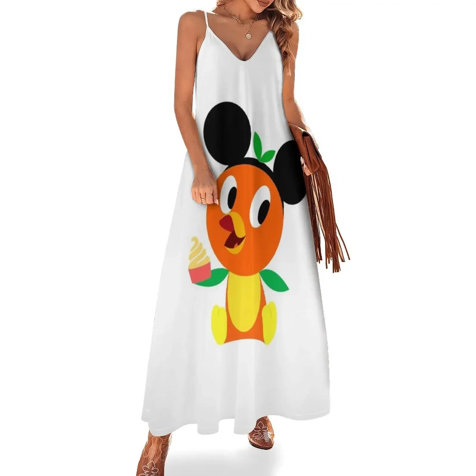 

Orange Bird Sleeveless Dress dress women summer 2024 elegant dresses for women Dress