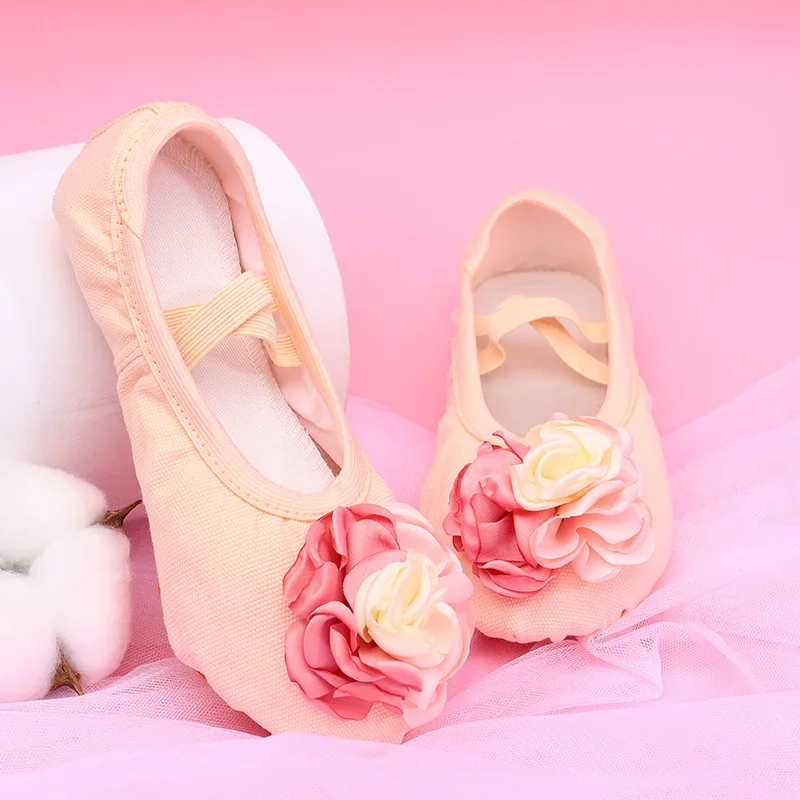 

Танцевальные туфли для девочек 2026 Flower Ballet: элегантные, с мягкой подошвой, для тренировок, йоги и выступлений