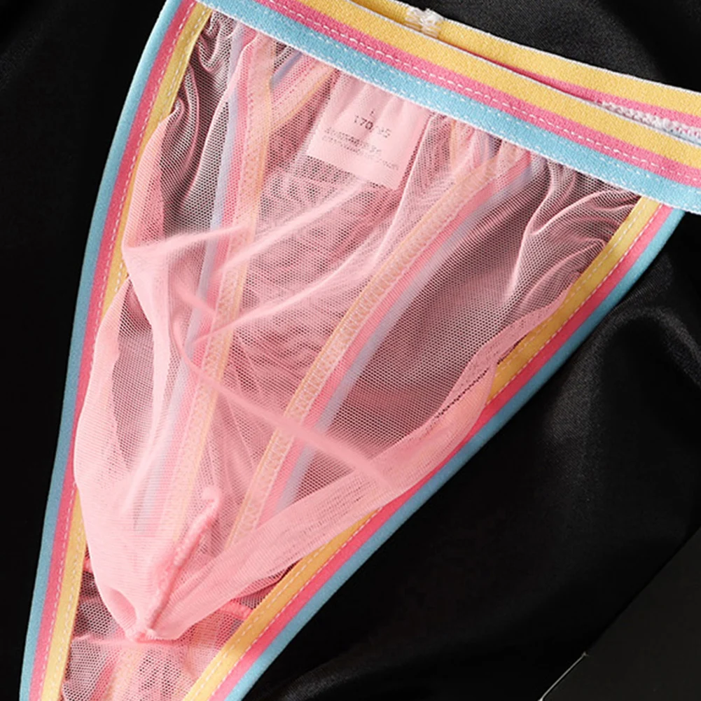 

Men Mesh Mini Briefs Erotic Underwear For Hot Man Sheer Femboy Summer Men's Panties Ultra-Thin Lingerie Low-rise U Convex Thongs