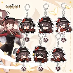 Genshin Impact Hu Tao Popular Game Two-dimensional Peripheral Acrylic Keychain Kawaii Backpack Pendant Comic Exhibition Gifts